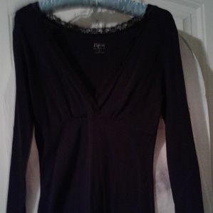 Express sexy basic long sleeve black tee